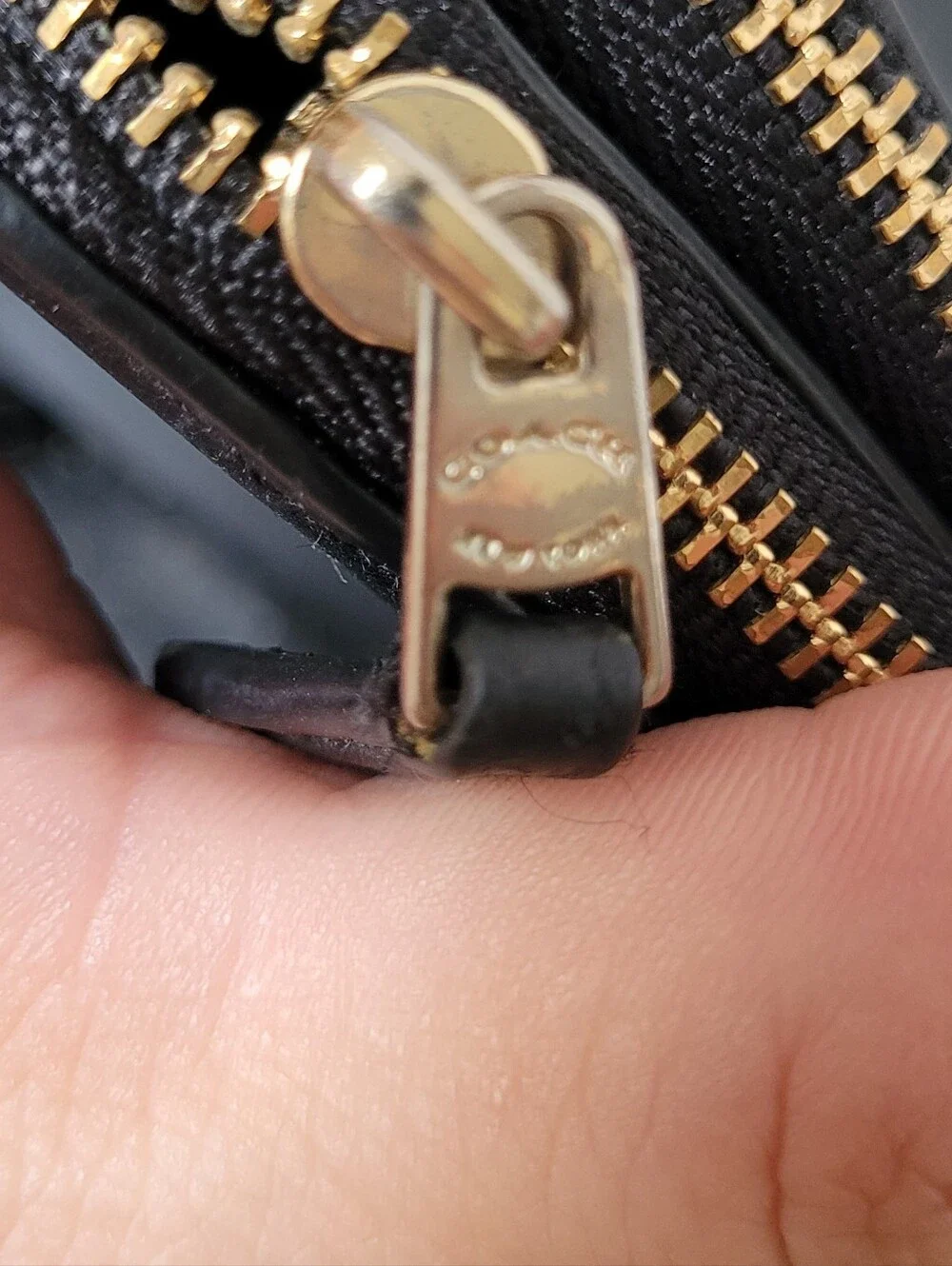 Coach black leather